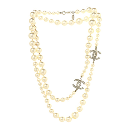Chanel Graduated Pearl CC Long Necklace Gold 3 of 5