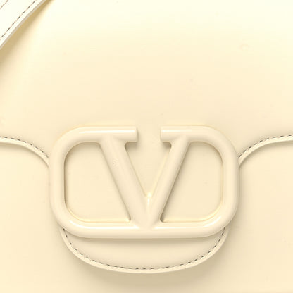 Valentino Garavani Calfskin Enamel VLogo Loco Flap Shoulder Bag Ivory 8 of 10