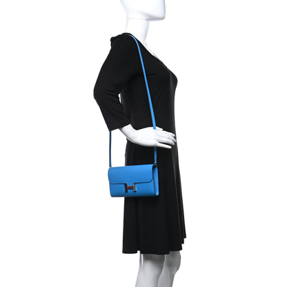 Hermes Epsom Alligator Lizard Constance Wallet To Go Bleu Frida Etrusque Ombre 2 of 8