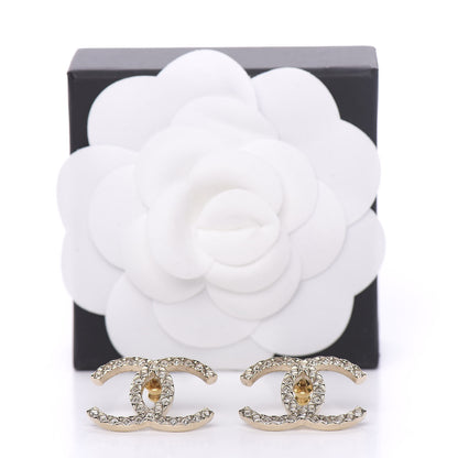 Chanel Baguette Crystal High Society CC Earrings Gold 5 of 5