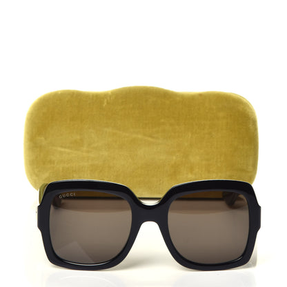 Gucci Acetate Square Frame Web Glitter Sunglasses GG0036S Black Green 8 of 8