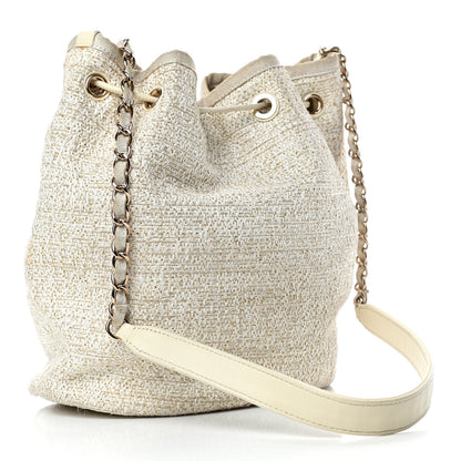 Chanel Lurex Boucle Deauville Drawstring Bag Ivory 2 of 7