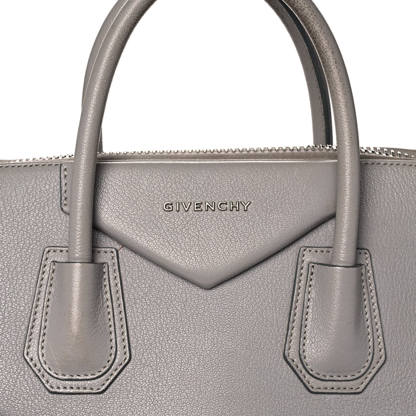 Sugar Goatskin Medium Antigona Pearl Grey