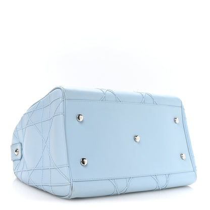 Christian Dior Lambskin Cannage Granville Polochon Light Blue 4 of 10