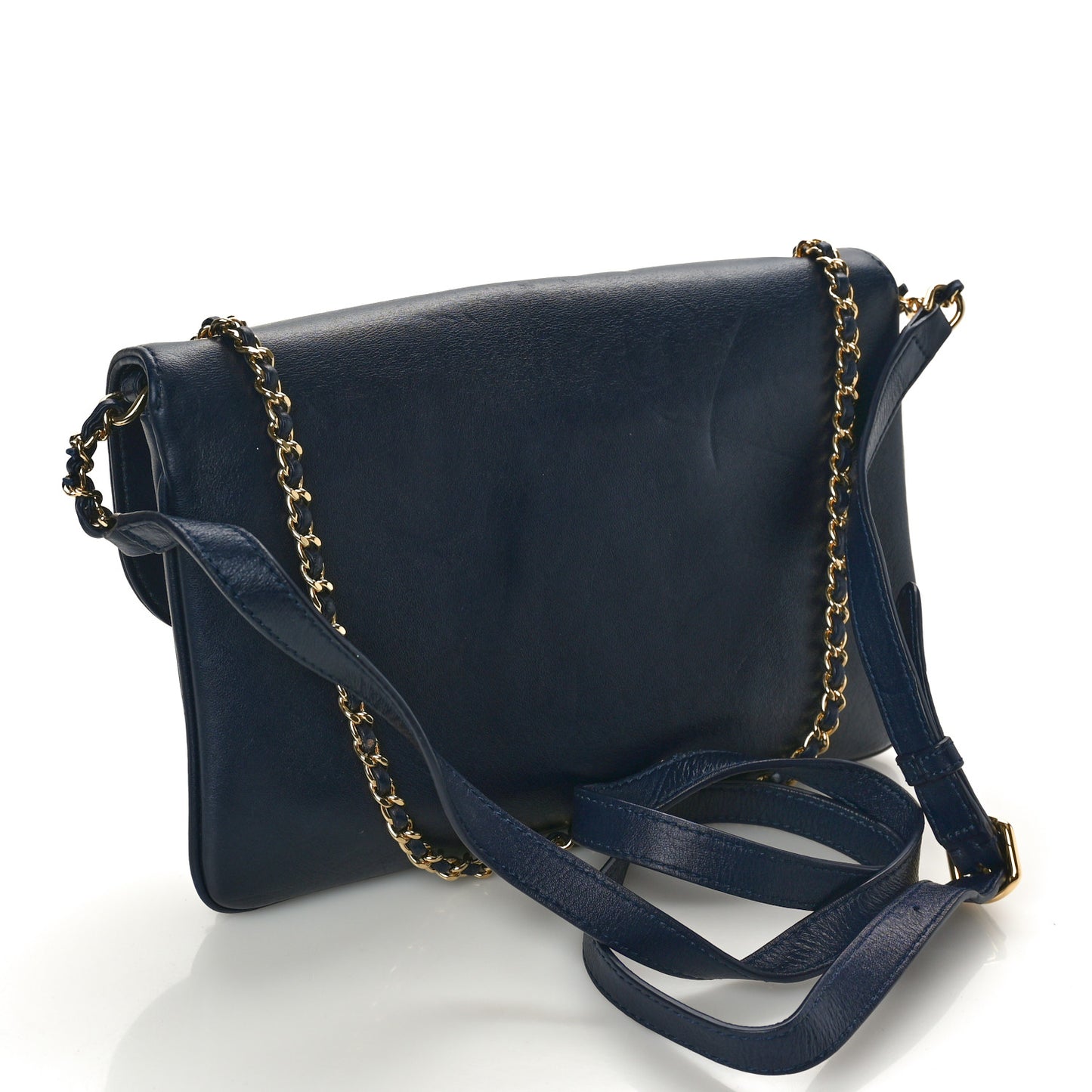 Lambskin Quilted Large CC Unchained Crossbody Navy