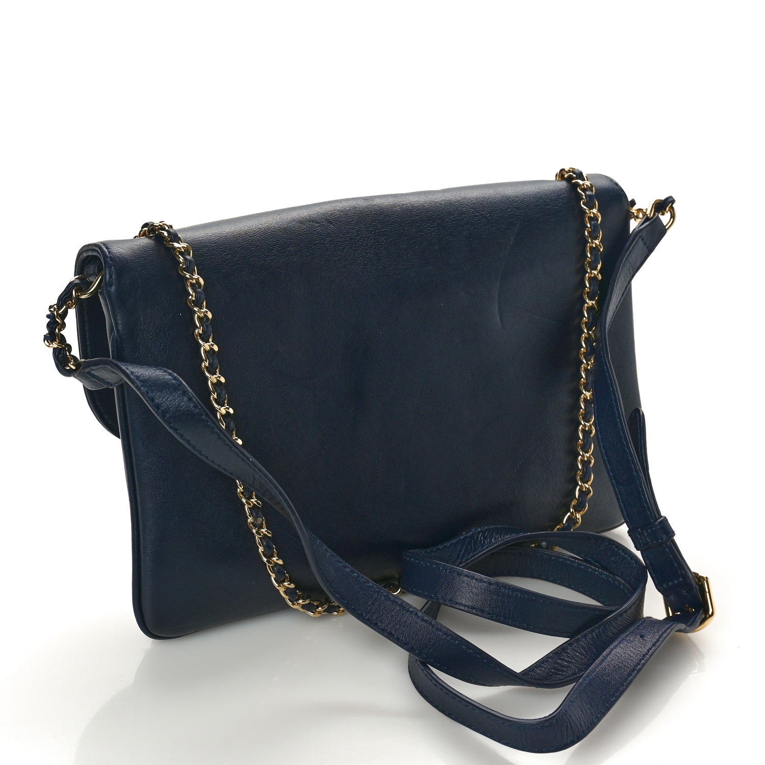 Chanel Lambskin Quilted Large CC Unchained Crossbody Navy 3 of 13