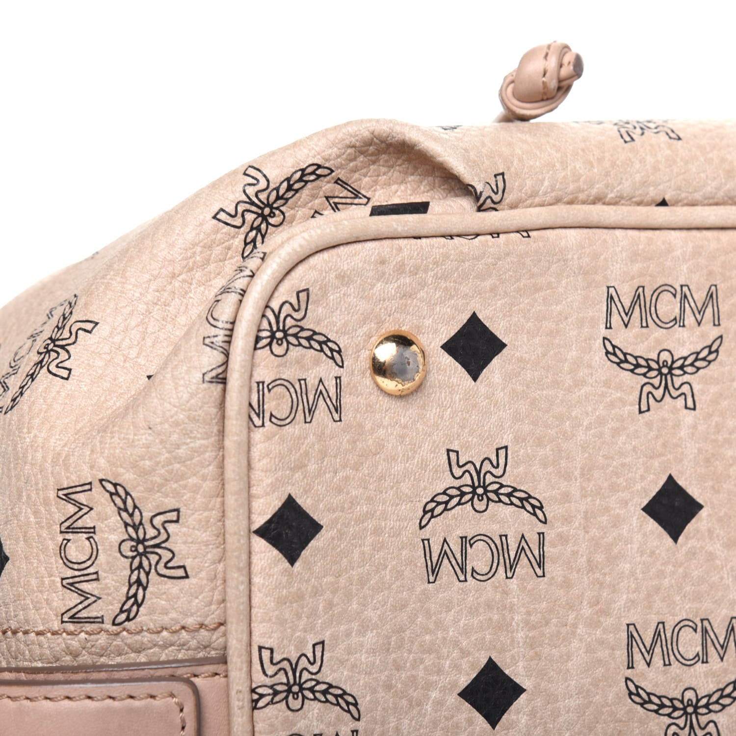 MCM Visetos Essential Drawstring Bucket Bag Beige 11 of 29