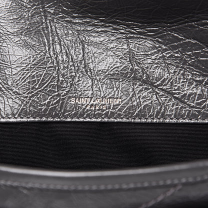 Saint Laurent Crinkled Calfskin Matelasse Monogram Baby Niki Chain Satchel Storm 6 of 10