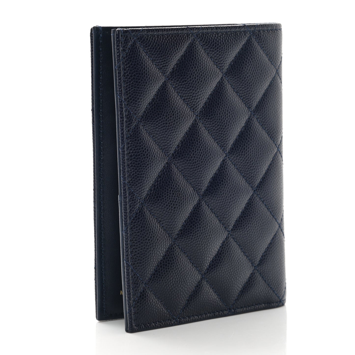 Caviar Quilted Passport Holder Navy Blue