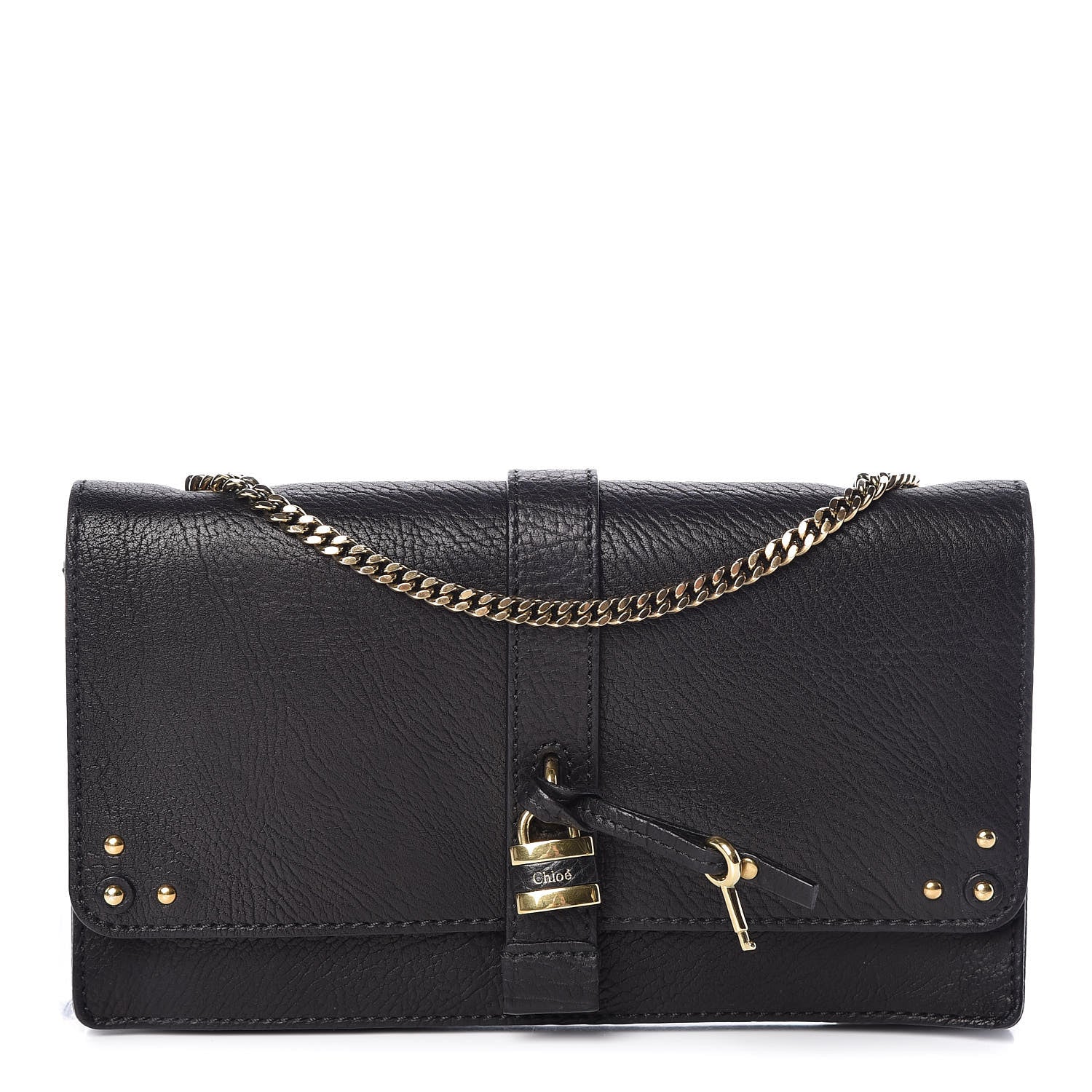 Chloe Calfskin Aurore Wallet on Chain Black 1 of 10