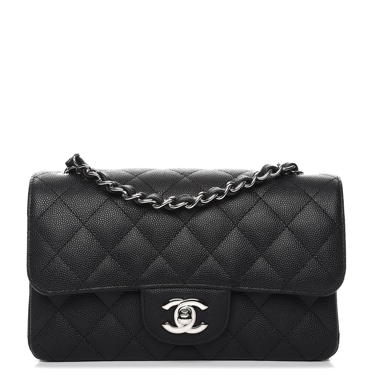 Caviar Quilted Mini Rectangular Flap Black