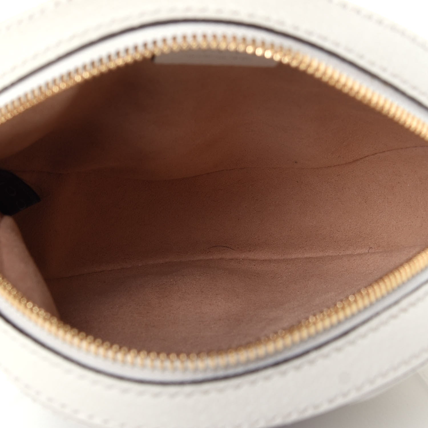 Gucci Textured Calfskin Web Mini Ophidia Round Shoulder Bag Mystic White 5 of 9