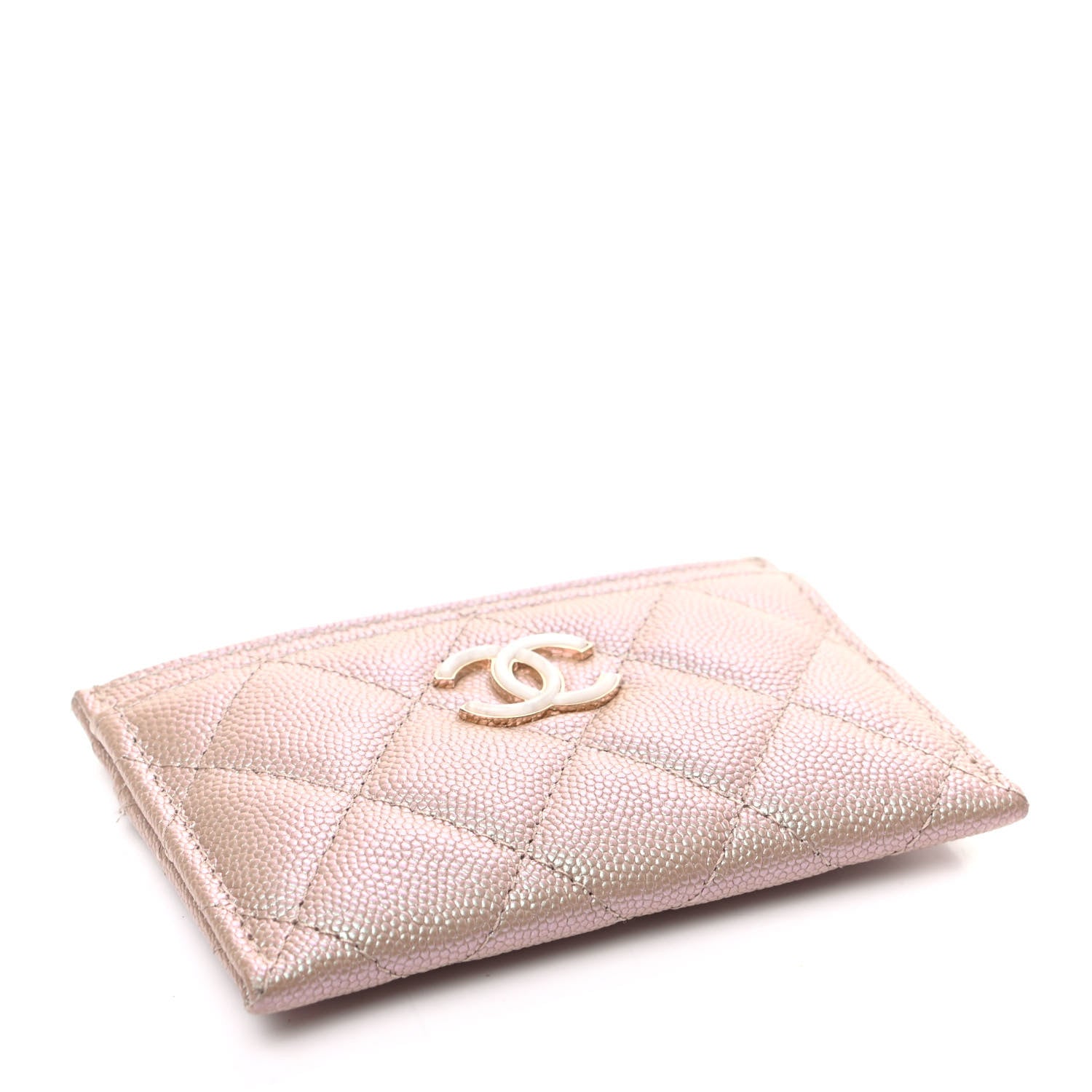 Chanel Iridescent Caviar Quilted Card Holder Beige 4 of 8