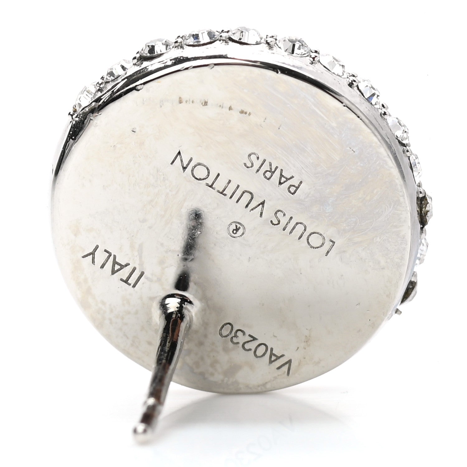 Louis Vuitton Crystal L To V Earrings Silver 4 of 4