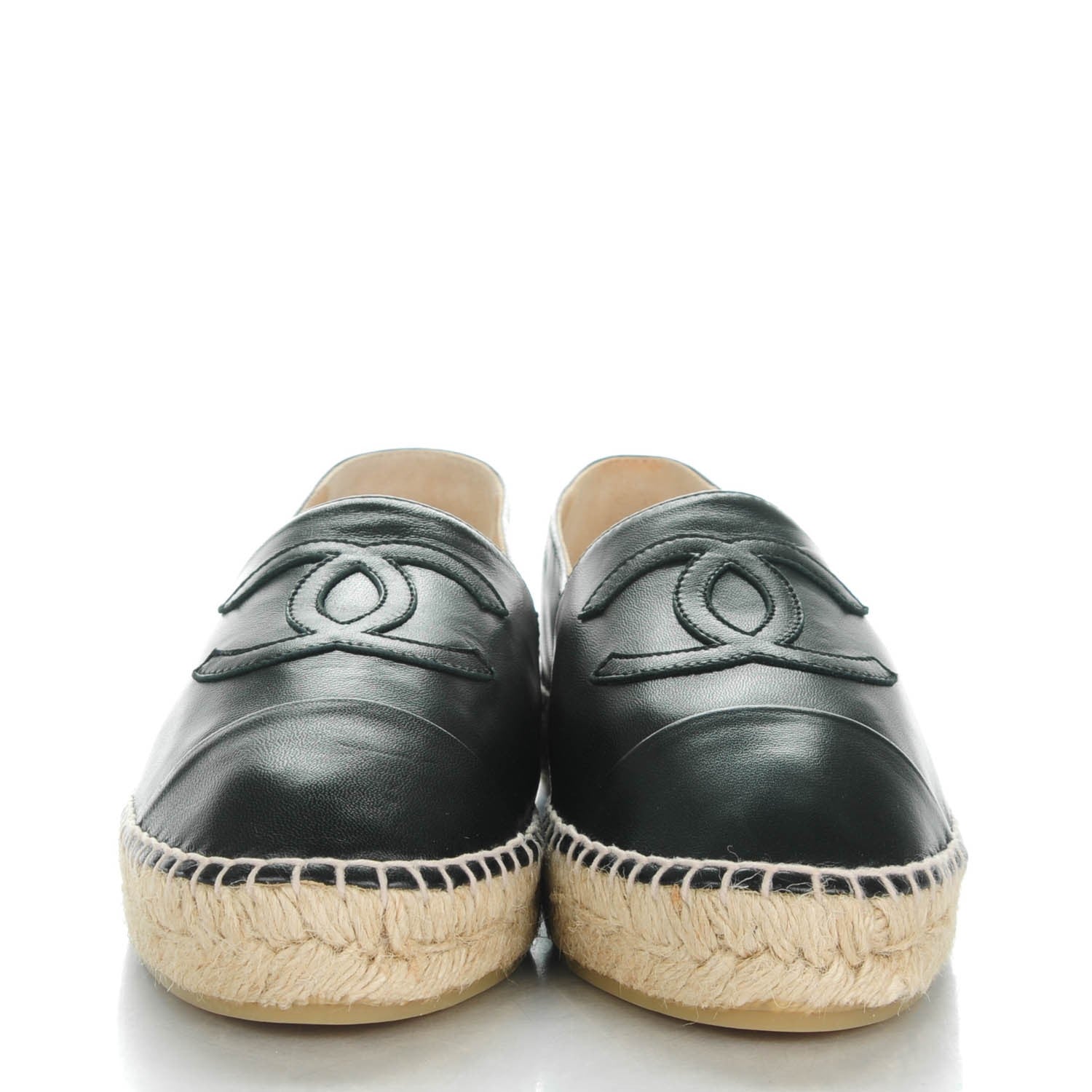 Chanel Lambskin CC Espadrilles 40 Black 2 of 10