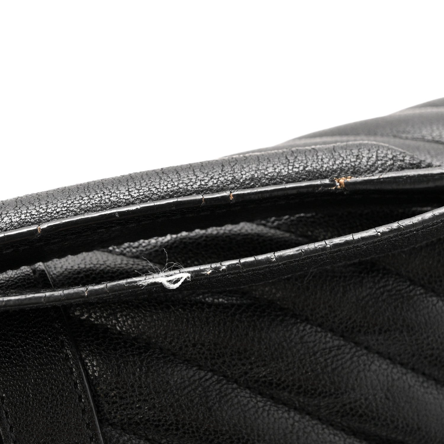 Saint Laurent Sheepskin Matelasse Chevron Monogram Monochrome Large College Satchel Black 13 of 14