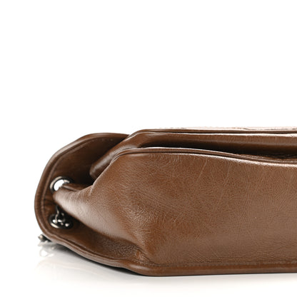 Saint Laurent Crinkled Calfskin Matelasse Monogram Medium Niki Chain Satchel Tan Brown 7 of 8