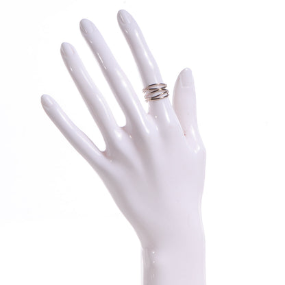 Tiffany 18K White Gold Elsa Peretti Wave Five Row Ring 5 2 of 5