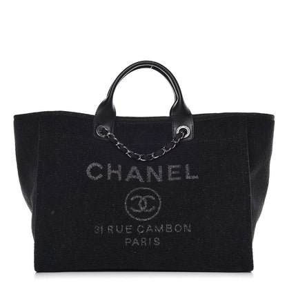 Chanel Lurex Boucle Medium Deauville Tote Black 1 of 10