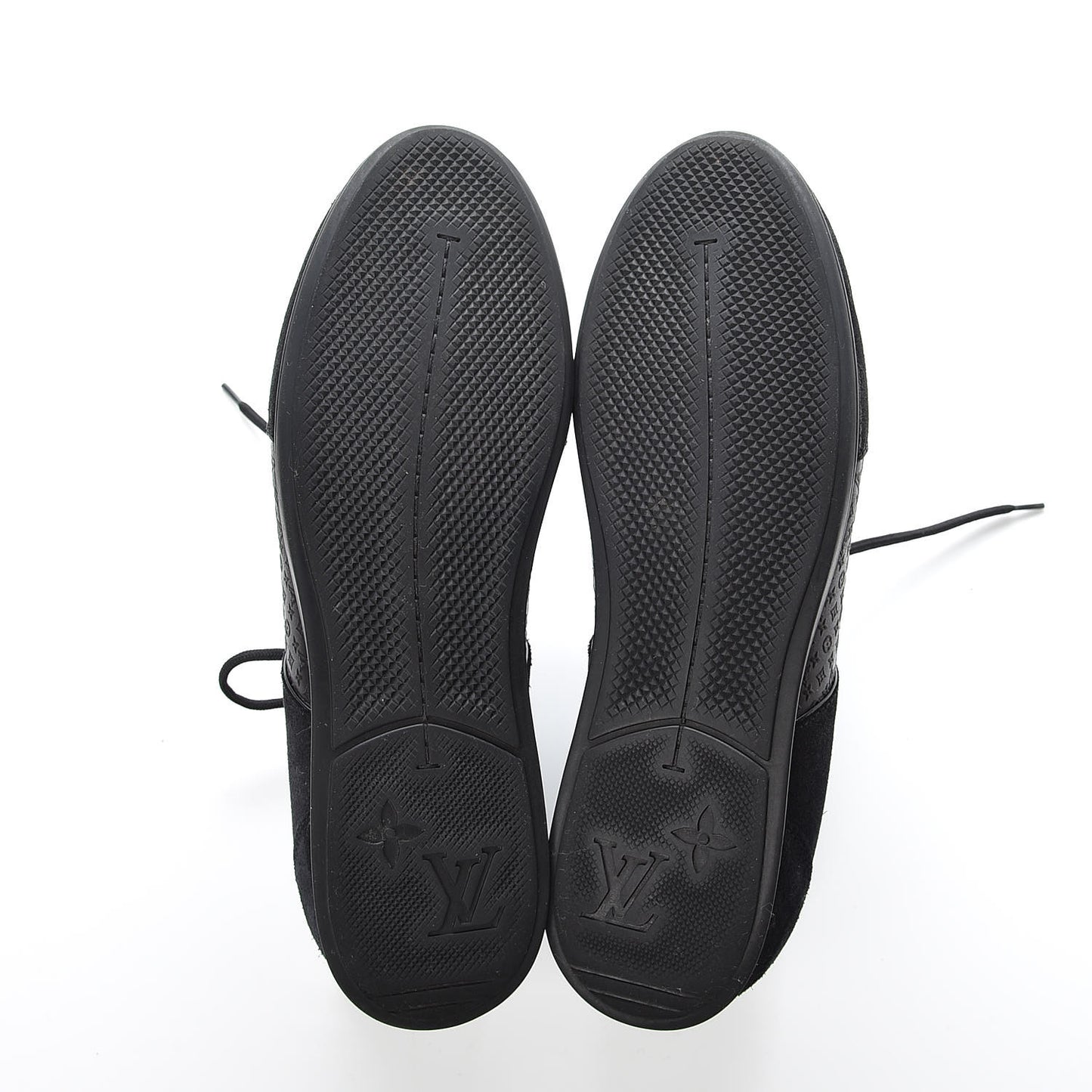 Suede Monogram Embossed Sneakers 38.5 Black