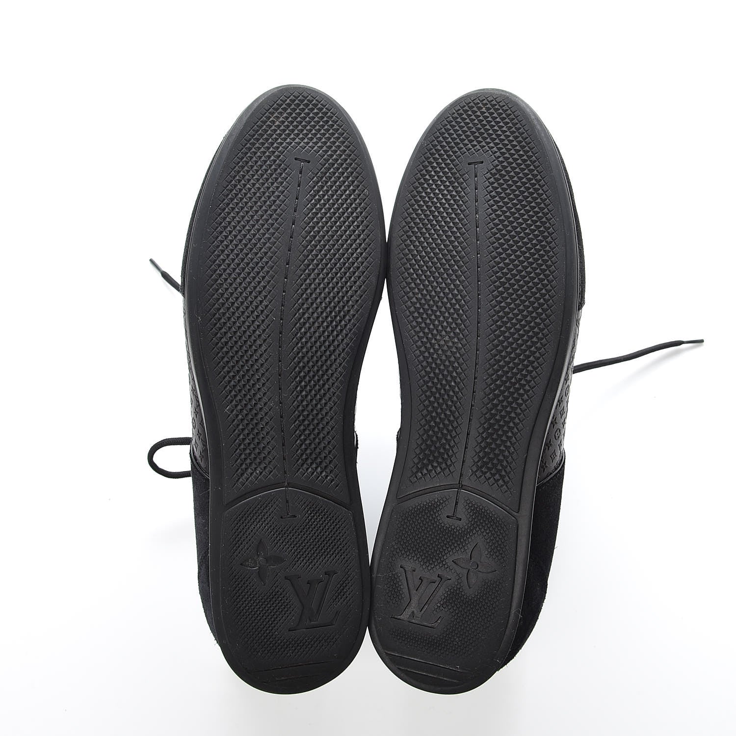 Louis Vuitton Suede Monogram Embossed Sneakers 38.5 Black 7 of 11