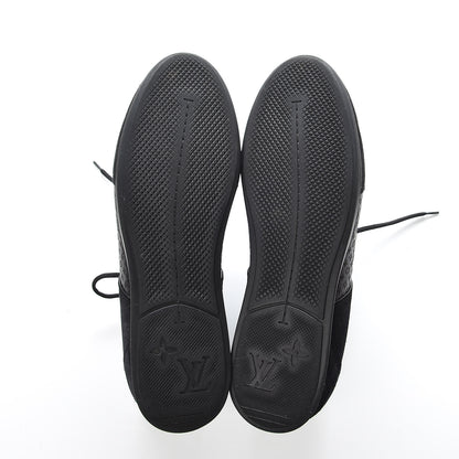 Louis Vuitton Suede Monogram Embossed Sneakers 38.5 Black 7 of 11