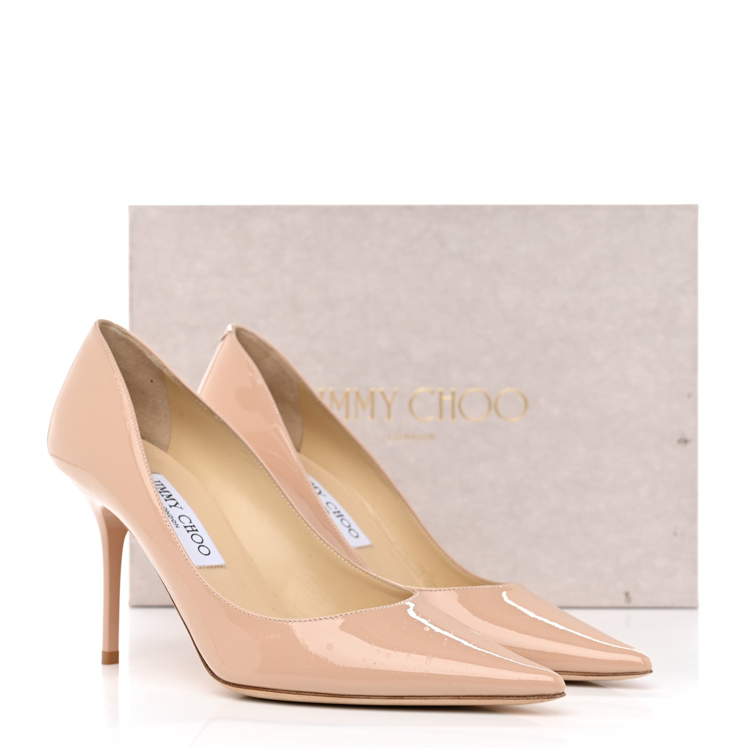 Jimmy Choo Patent Agnes 85 Pumps 38.5 Nude 9 of 9