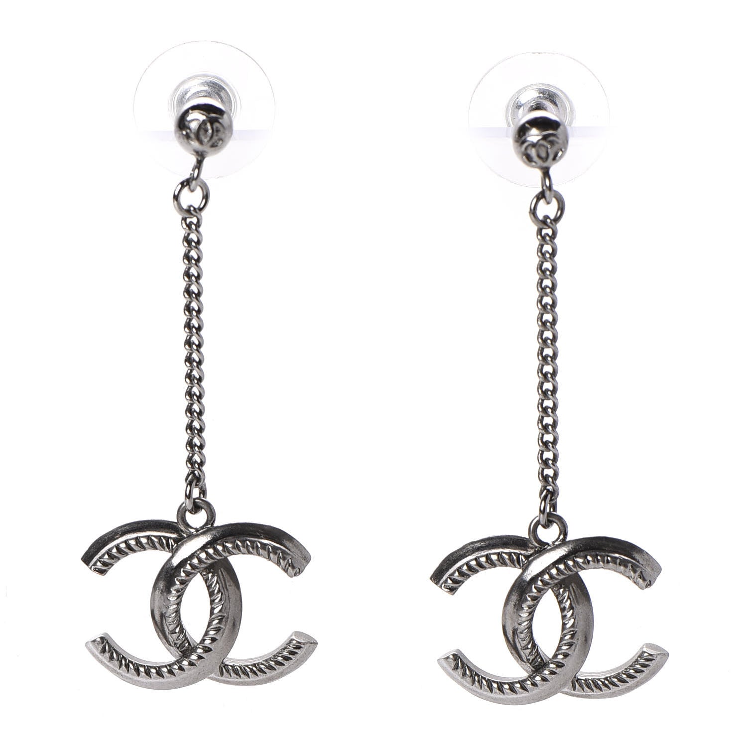 Chanel Ruthenium CC Drop Earrings 1 of 3