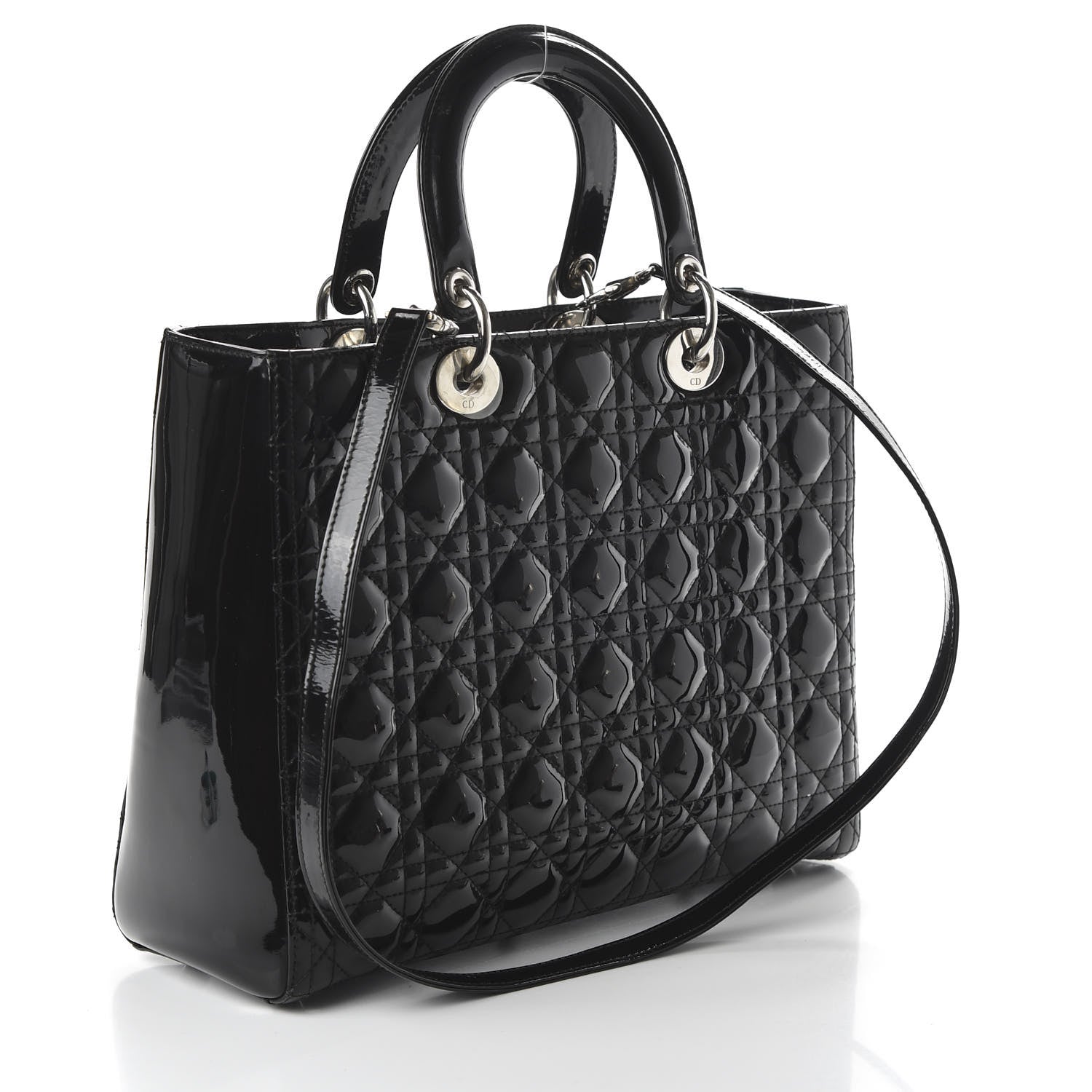 Christian Dior Patent Cannage Large Lady Dior Black 3 of 9