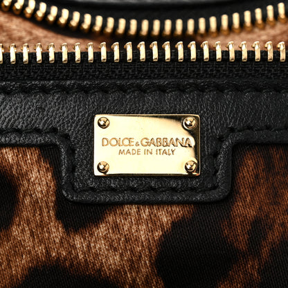 Dolce & Gabbana Calfskin Lace Miss Sicily Satchel Black 6 of 10