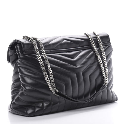 Saint Laurent Calfskin Y Quilted Monogram Large Loulou Chain Satchel Black 3 of 11