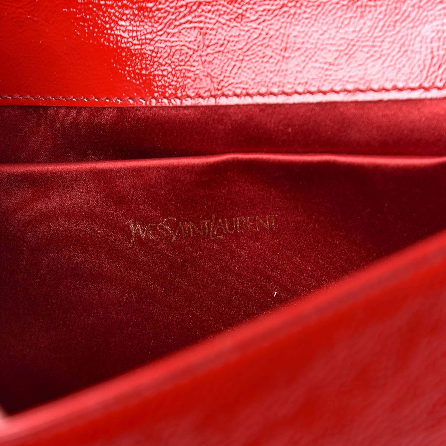 Saint Laurent Textured Patent Monogram Large Belle De Jour Clutch Red 6 of 9