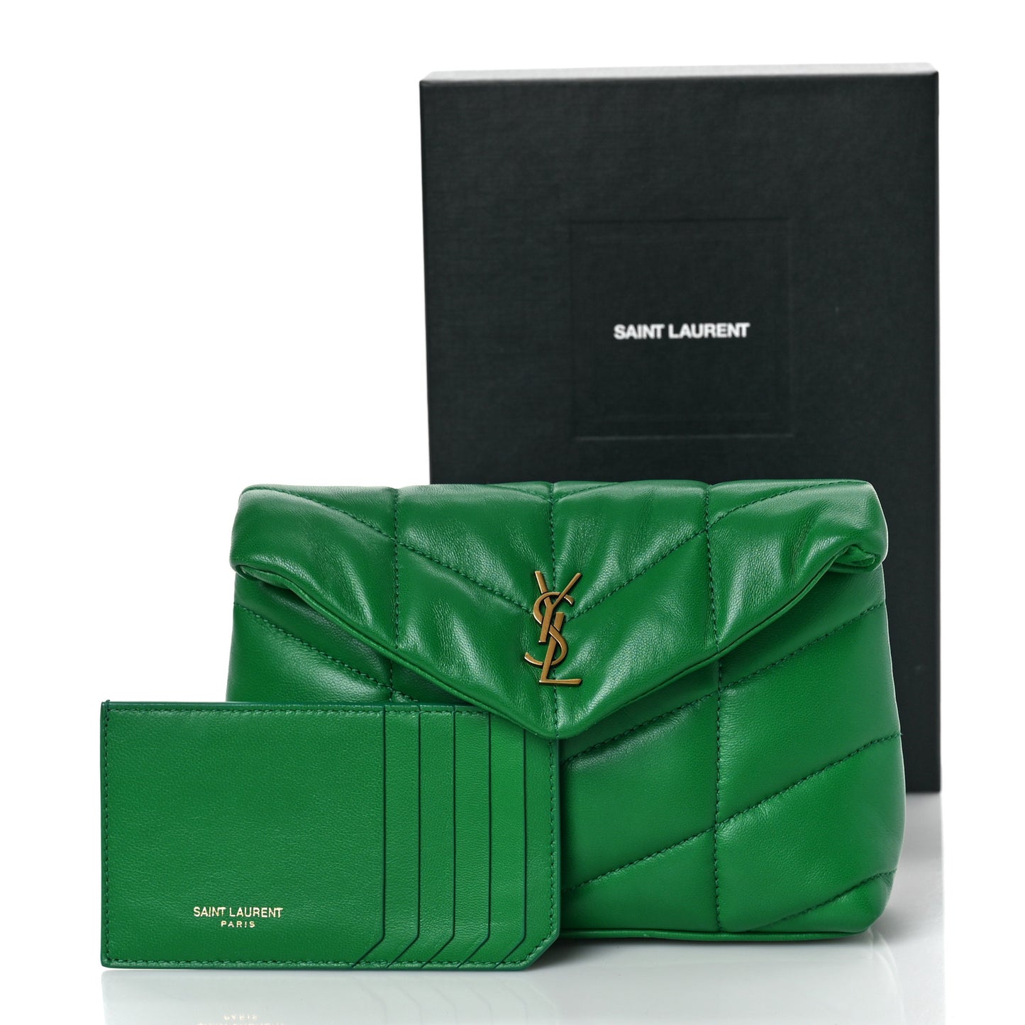 Lambskin Monogram Loulou Puffer Pouch Clutch New Vert