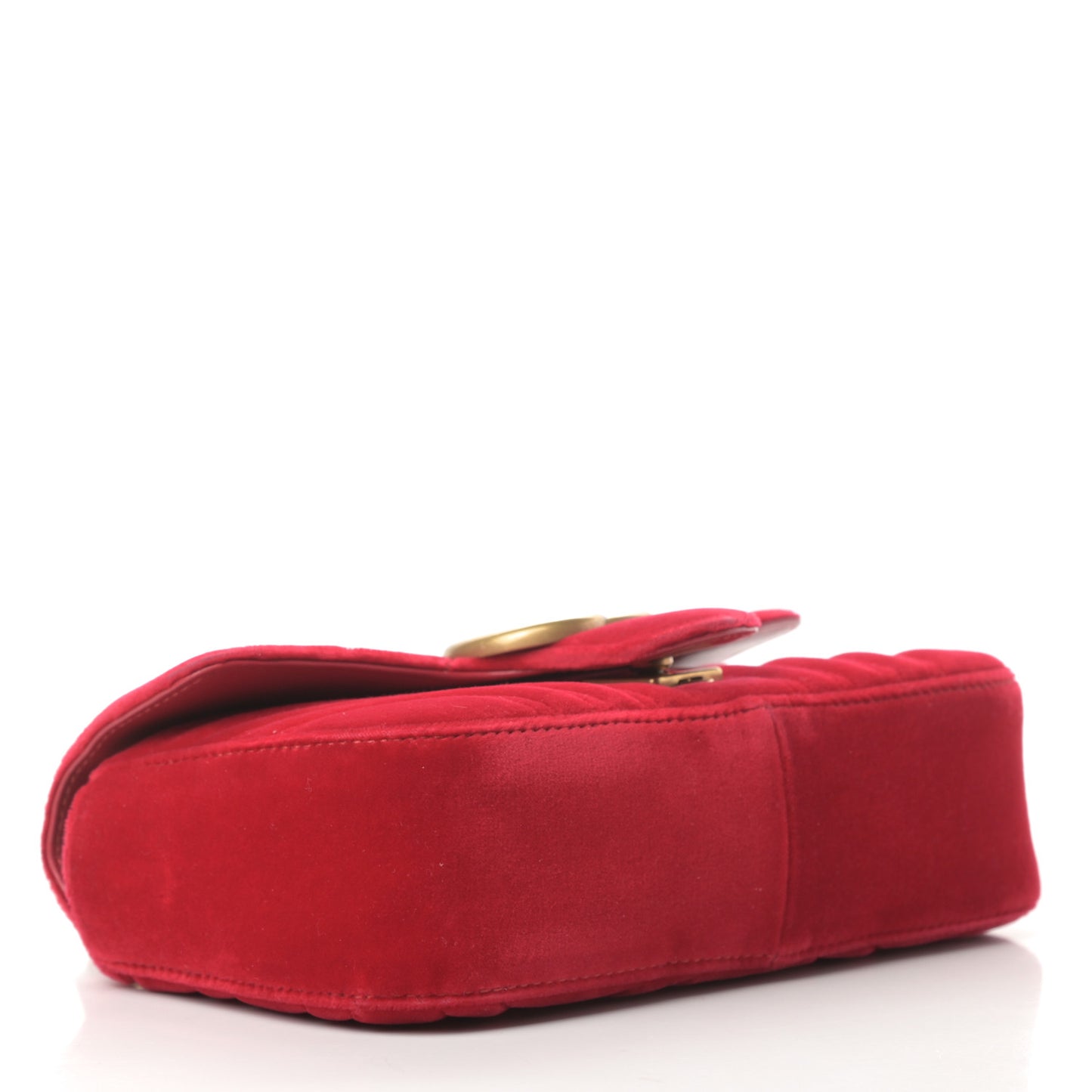 Velvet Matelasse Mini GG Marmont Shoulder Bag Hibiscus Red
