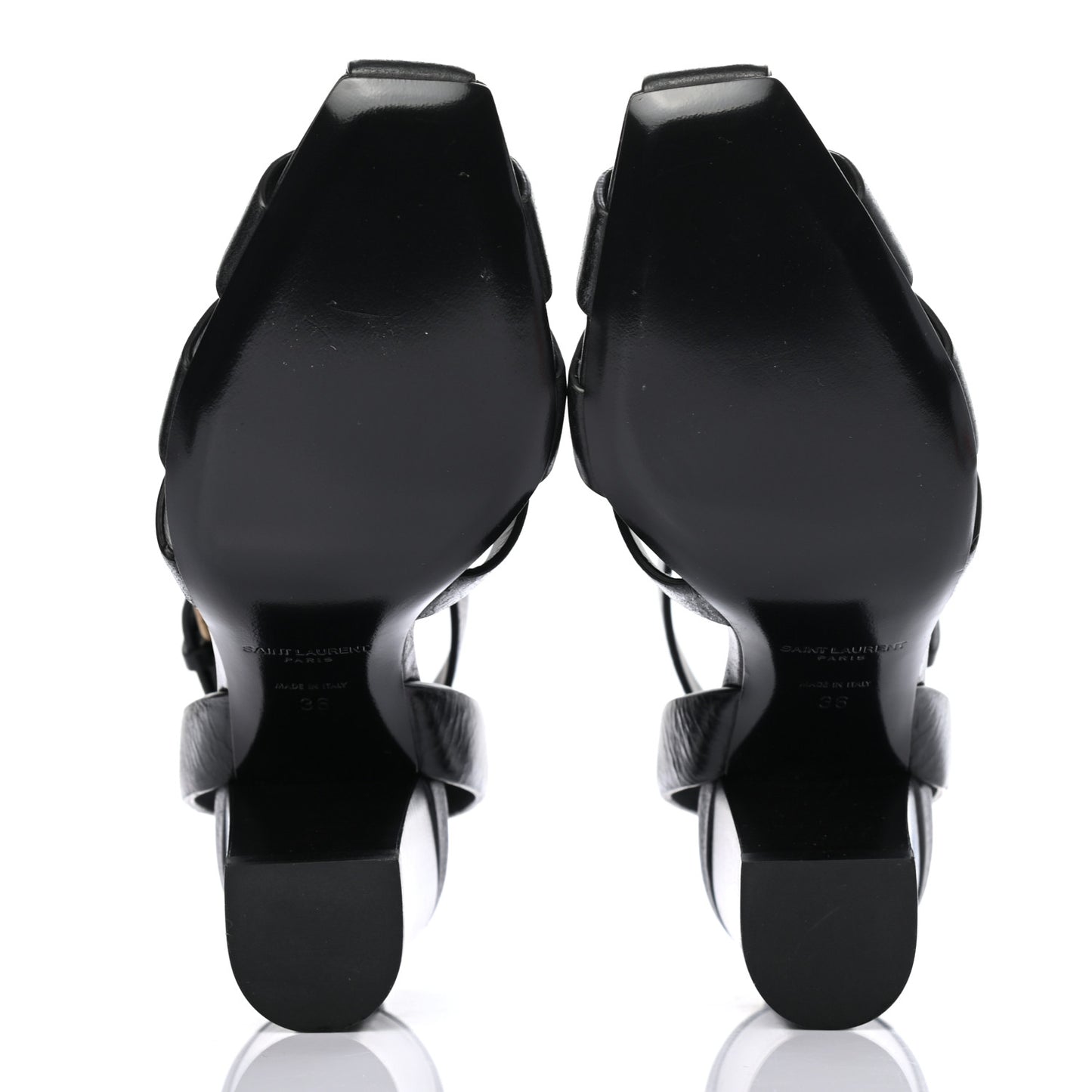 Calfskin Oak Sandals 36 Black