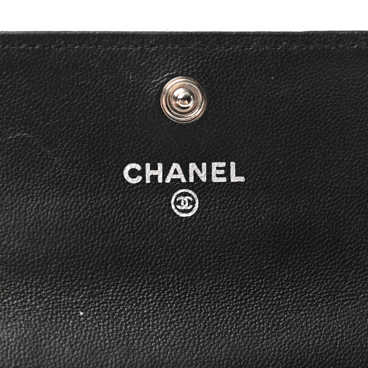 Lambskin Quilted Flap Card Holder Black