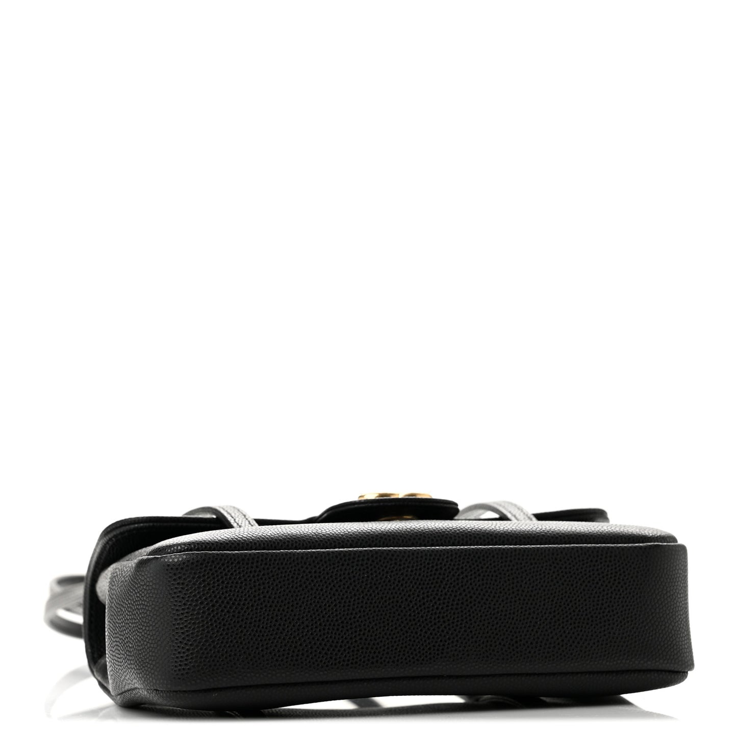Shiny Caviar Mini Preppy Coco Shoulder Bag Black