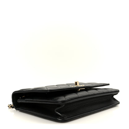 Chanel Lambskin Quilted Trendy CC Wallet On Chain WOC Black 4 of 13
