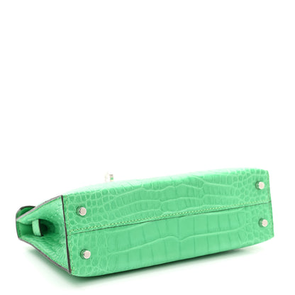 Hermes Matte Alligator Mini Kelly Sellier 20 Vert Comics 4 of 11