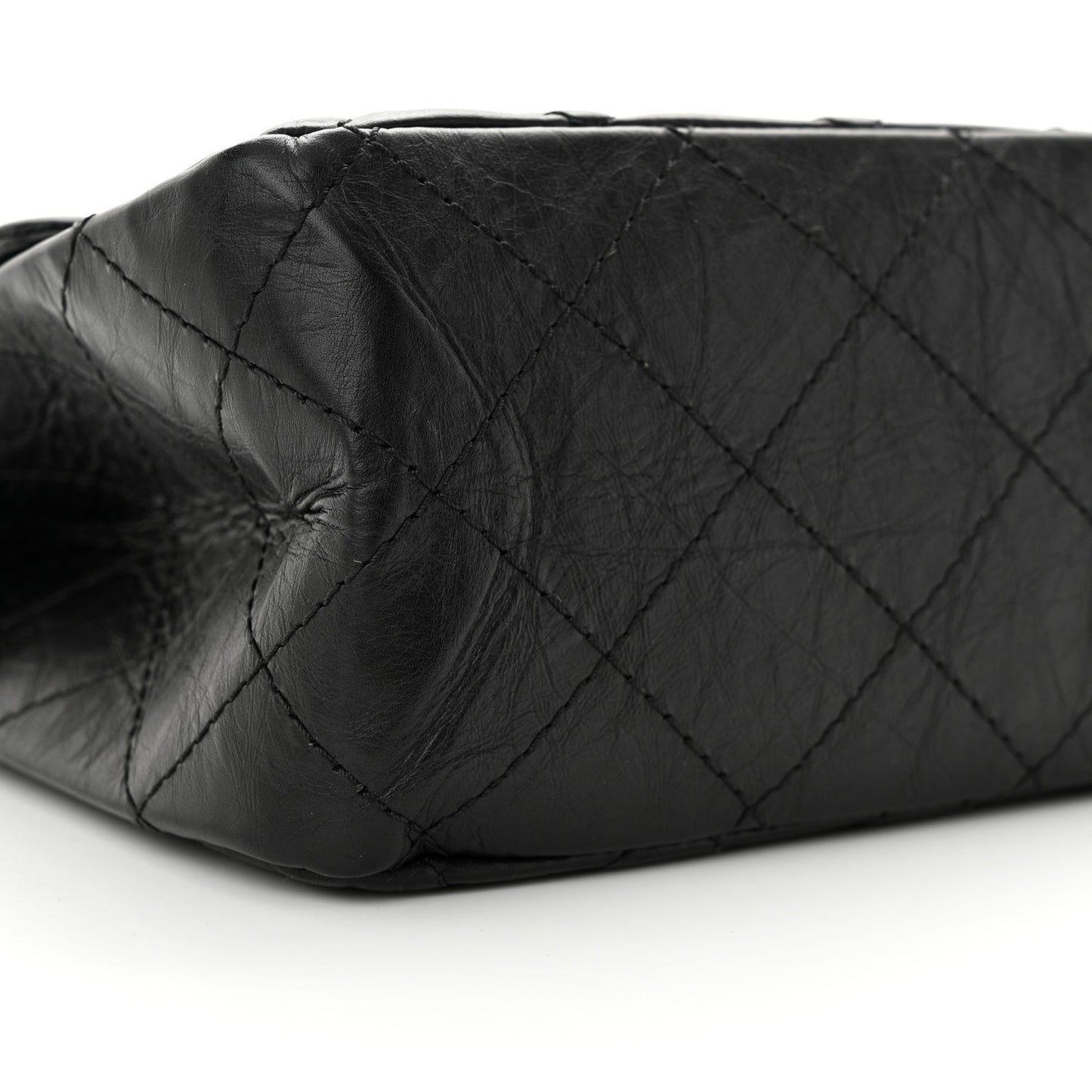 Aged Calfskin Quilted 2.55 Reissue 227 Flap Black
