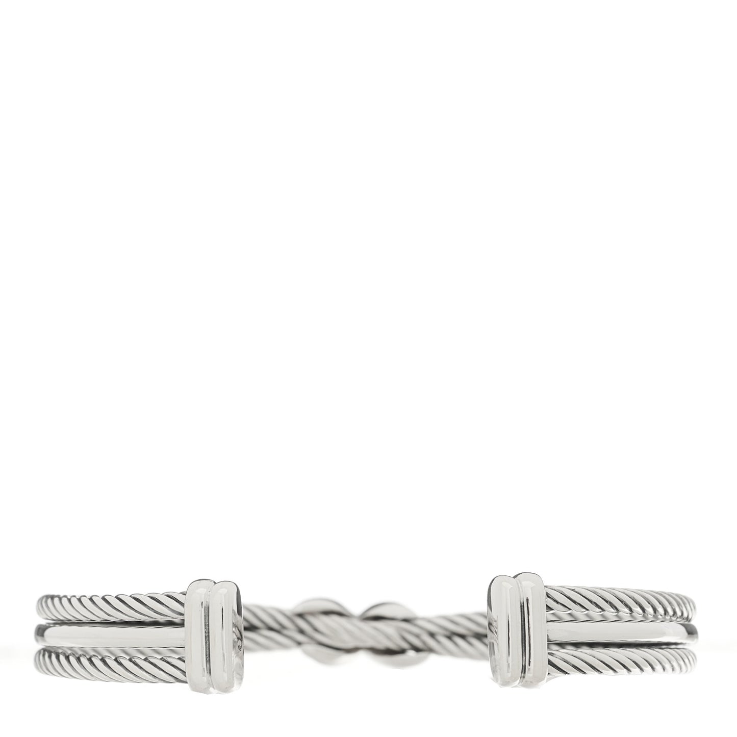 Sterling Silver Diamond 7mm Crossover X Bracelet