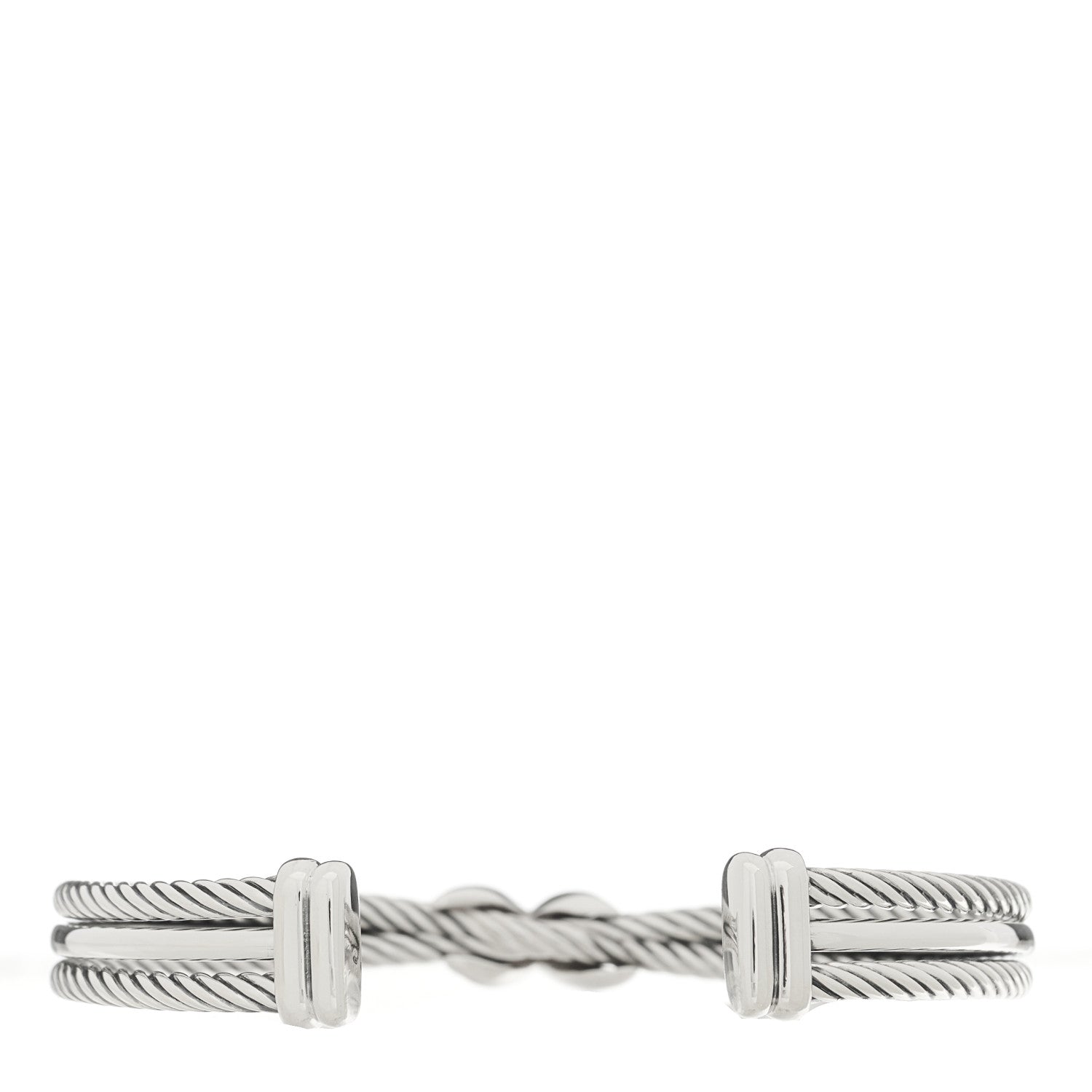 David Yurman Sterling Silver Diamond 7mm Crossover X Bracelet 2 of 3