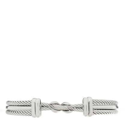 David Yurman Sterling Silver Diamond 7mm Crossover X Bracelet 2 of 3