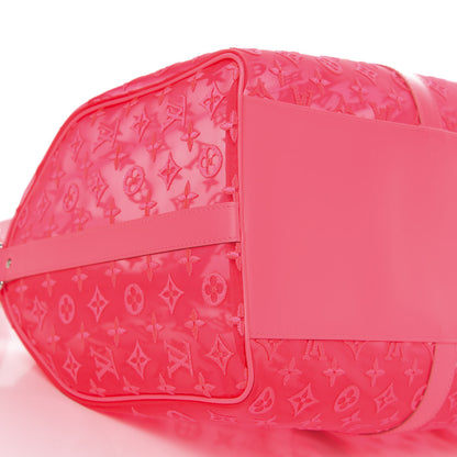 Louis Vuitton Monogram Fluo See Through Keepall Bandouliere 50 Rose 7 of 10