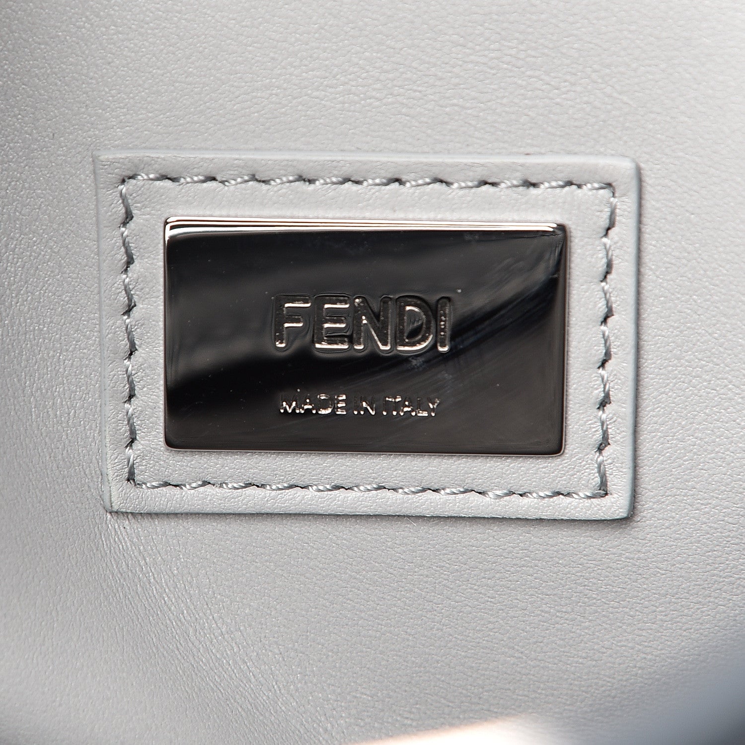 Fendi Vitello Seta Shiny Nappa Medium Peekaboo Iconic Satchel Tempesta Grigio Perla 6 of 10