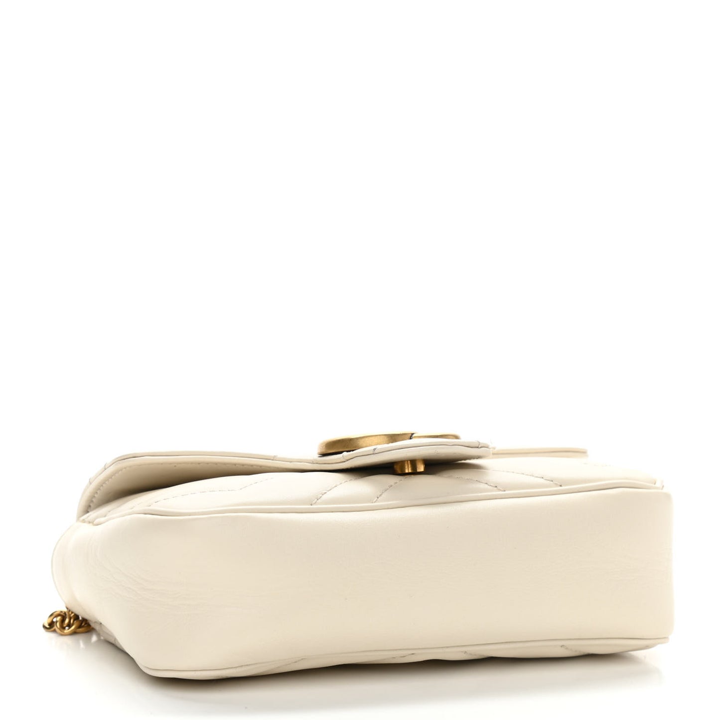 Calfskin Matelasse Super Mini GG Marmont Shoulder Bag White