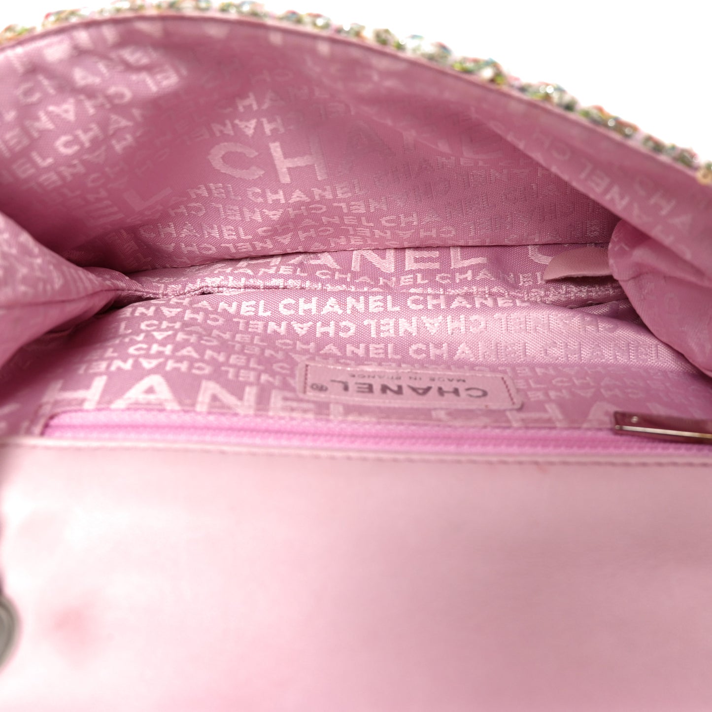 Tweed Diagonal CC Small Flap Pink Multicolor