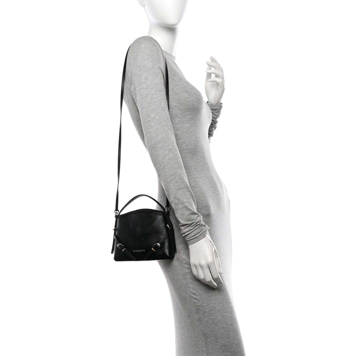 Tumbled Calfskin Nano Voyou Bag Black