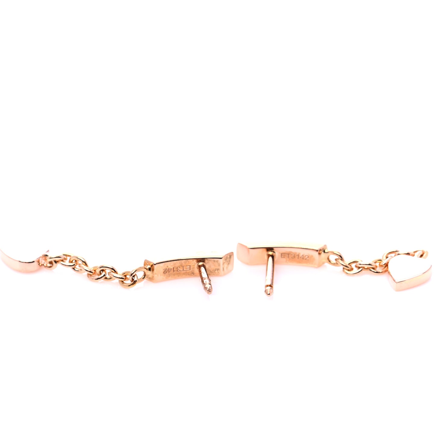 18K Pink Gold Mon Amour Heart Drop Earrings