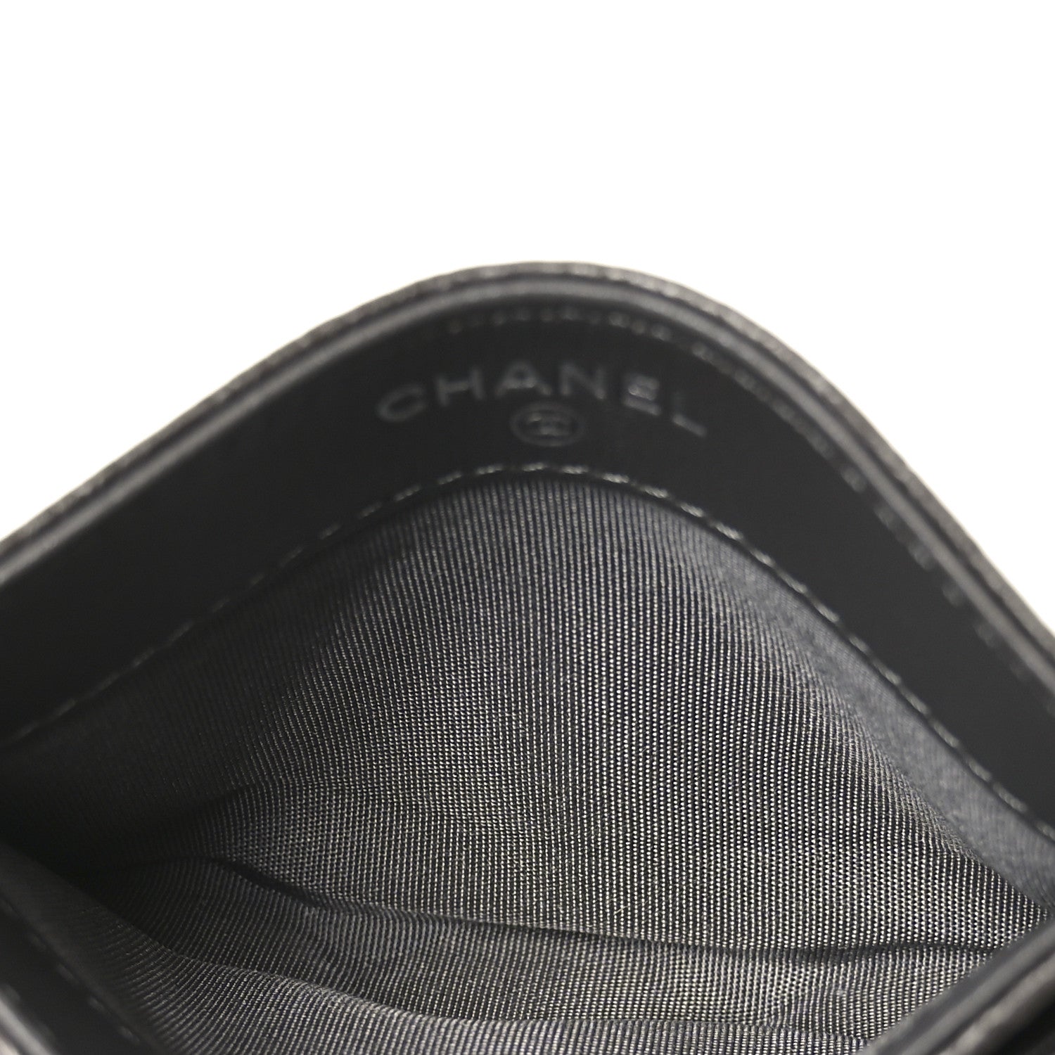 Chanel Calfskin Camellia Embossed Quilted Card Holder Grey 5 of 8